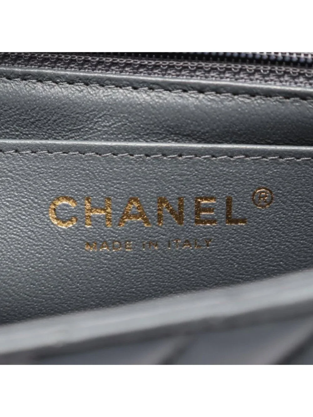 Chanel Shoulder Bag Chevron V-Stitch Mini 20 Charcoal Gray Leather Small Chain